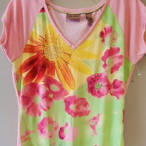 ie Relaxed Pink Lime Yellow Bright Floral